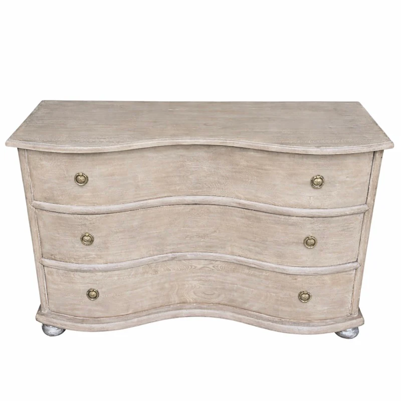Reclaimed Elm 3 Drawer Serpentine Chest - Image 3