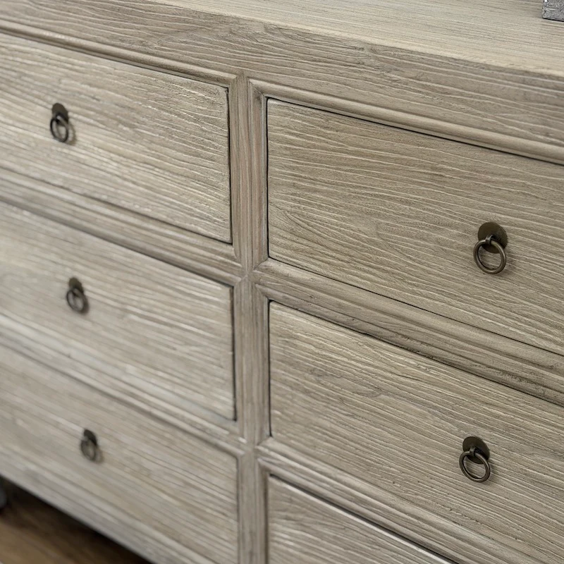 Reclaimed Elm 6 Drawer Chest – Light Finish - Image 6