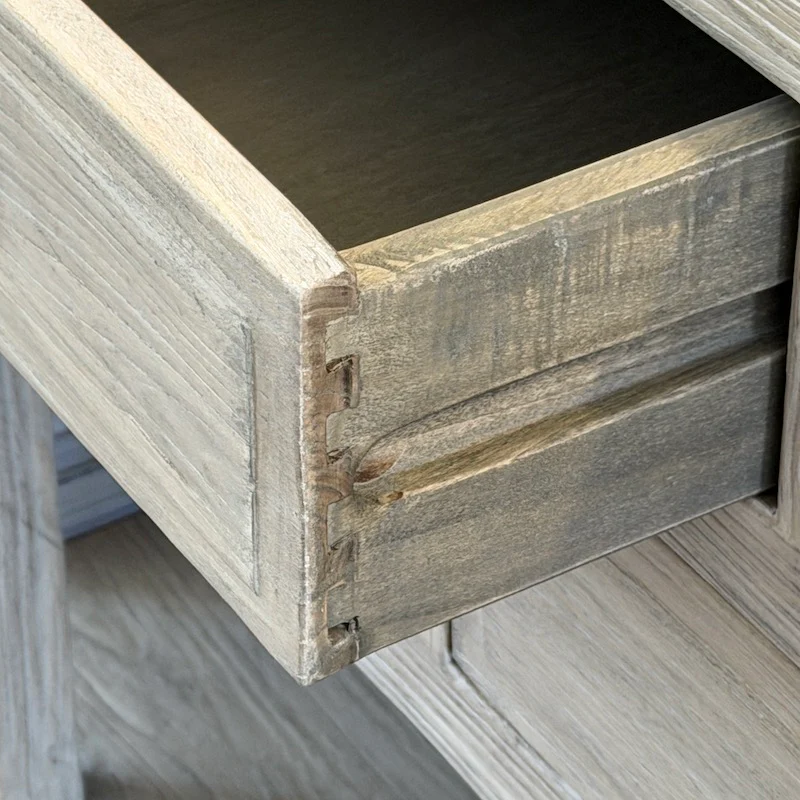 Reclaimed Elm 9 Drawer Console Table Light with Shelf - Image 3