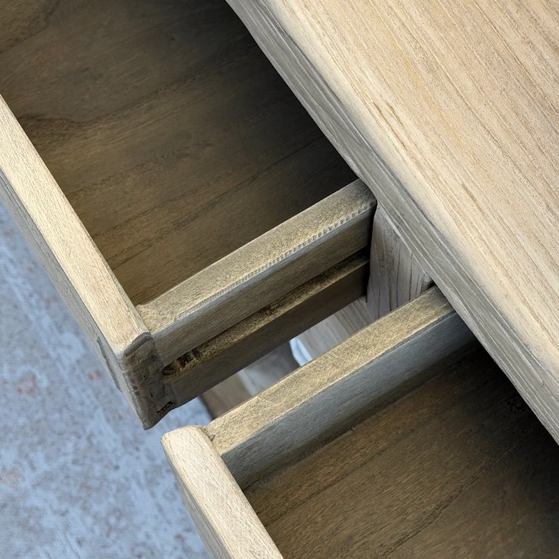 Reclaimed Elm 9 Drawer Console Table Light with Shelf - Image 6
