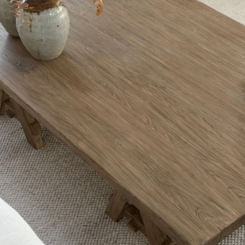 Reclaimed Elm A-Frame Coffee Table Large 170cm - Image 6
