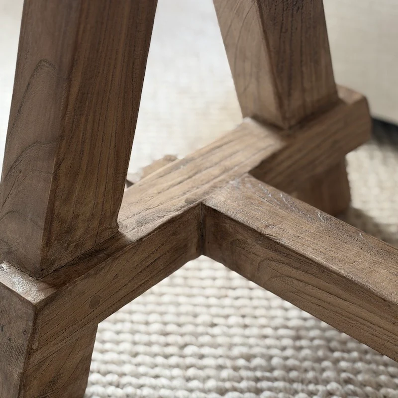 Reclaimed Elm A Frame Side Table Dark - Image 3
