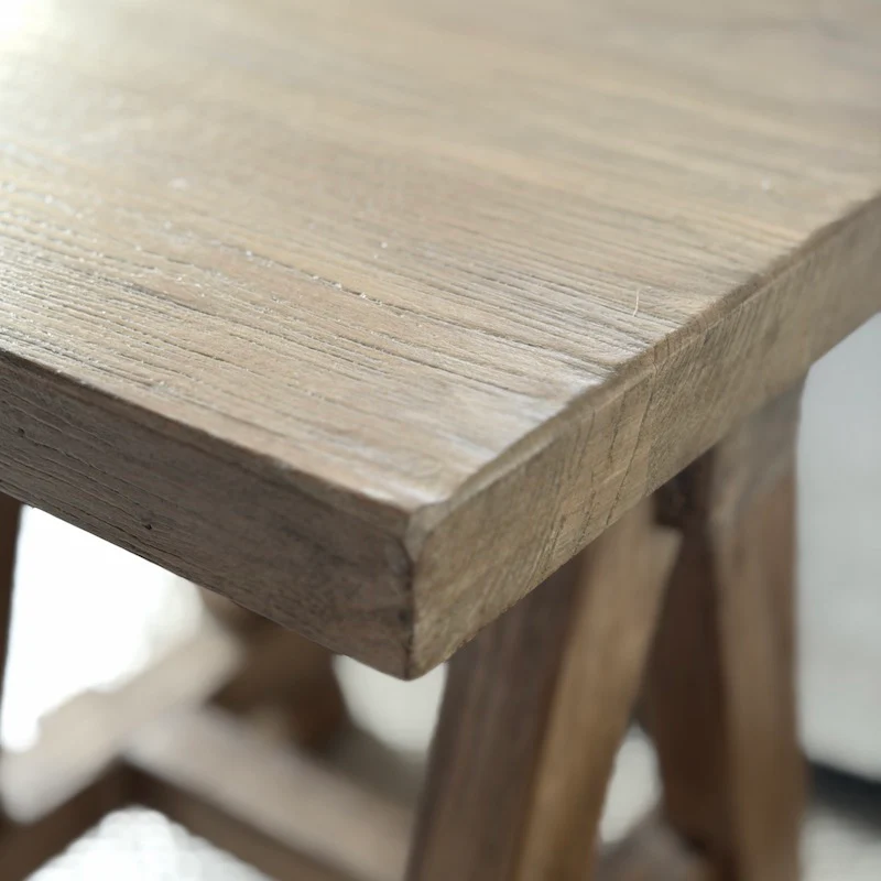 Reclaimed Elm A Frame Side Table Dark - Image 4