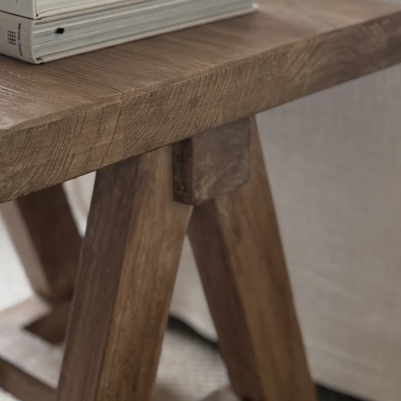 Reclaimed Elm A Frame Side Table Dark - Image 5