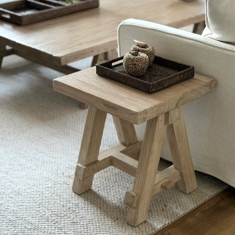 Reclaimed Elm A Frame Side Table - Light