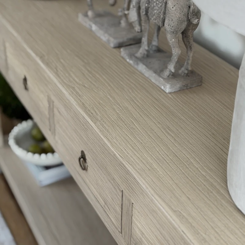 Reclaimed Elm Console Table with Drawers | Rustic Country Hallway & Living Room Table 180cm - Image 2