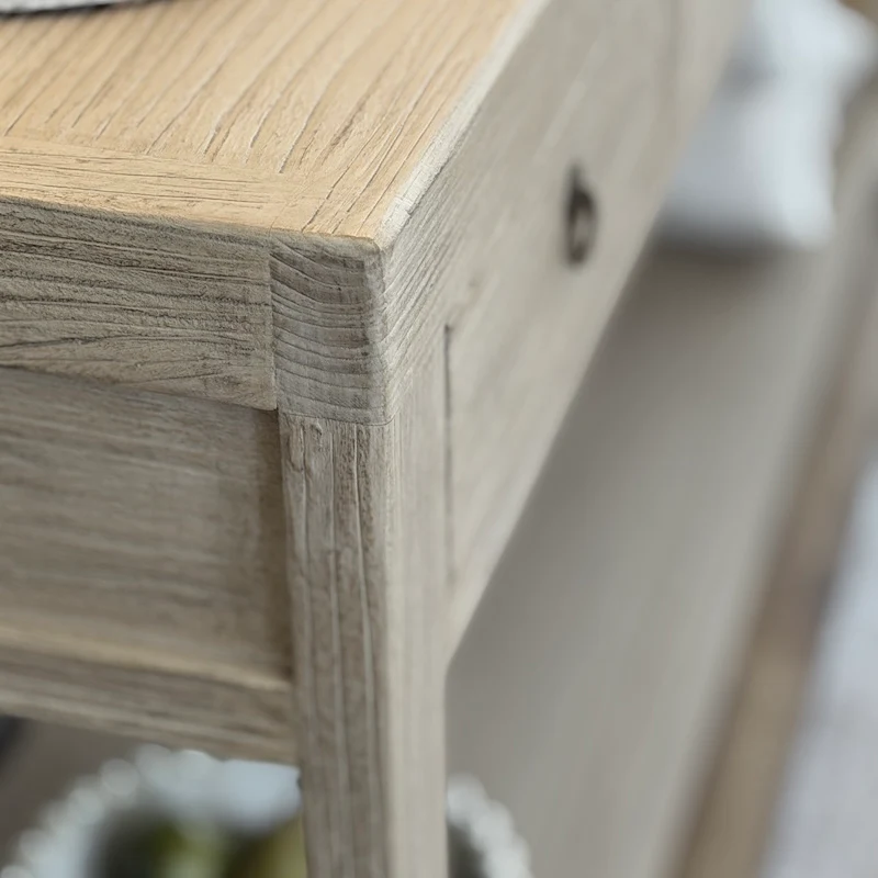 Reclaimed Elm Console Table with Drawers | Rustic Country Hallway & Living Room Table 180cm - Image 3