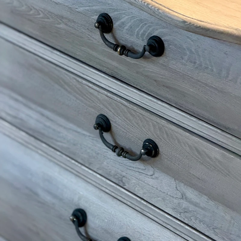 Reclaimed Elm 'French Style' 3 Drawer Chest 190cm - Image 6