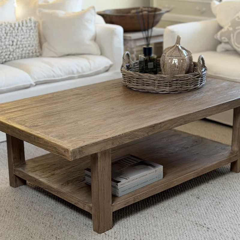 Reclaimed Elm Rectangular Coffee Table 140cm - Image 6