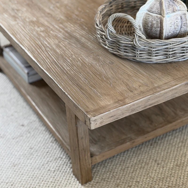 Reclaimed Elm Rectangular Coffee Table 140cm - Image 7