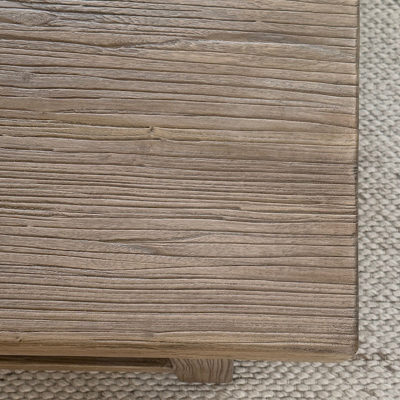 Reclaimed Elm Square Coffee Table Dark 105cm - Image 4