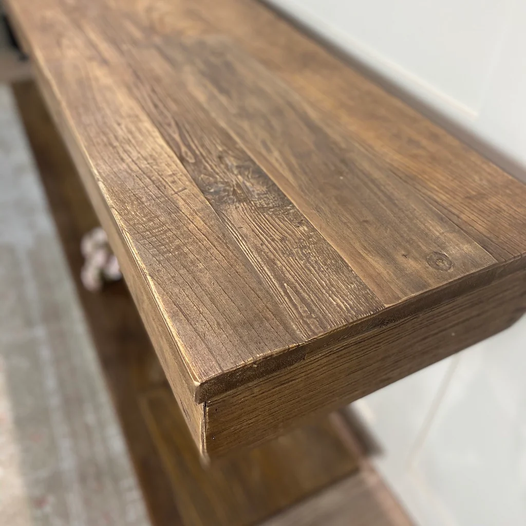 Reclaimed Solid Elm Balustrade Console Table - Image 3