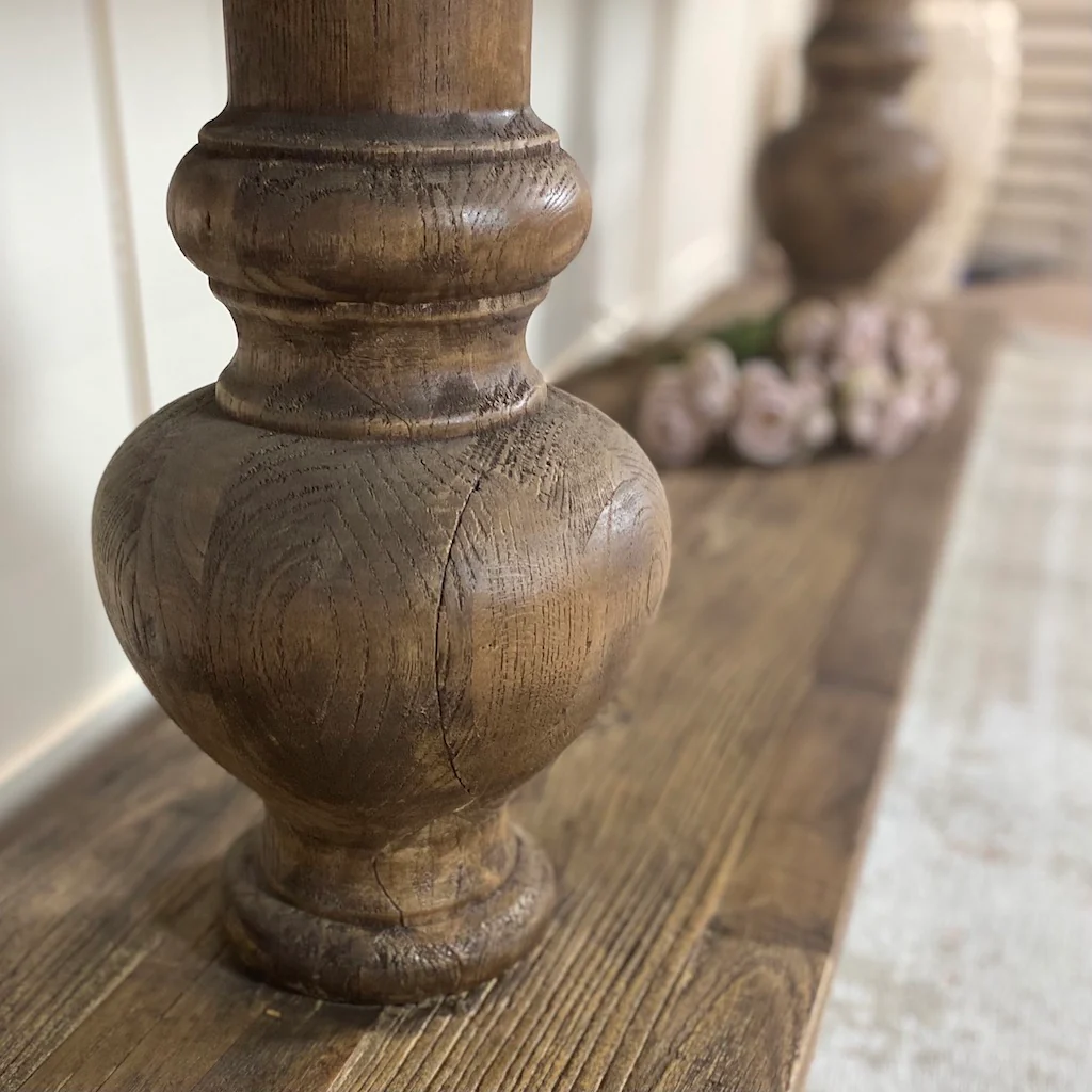 Reclaimed Solid Elm Balustrade Console Table - Image 5