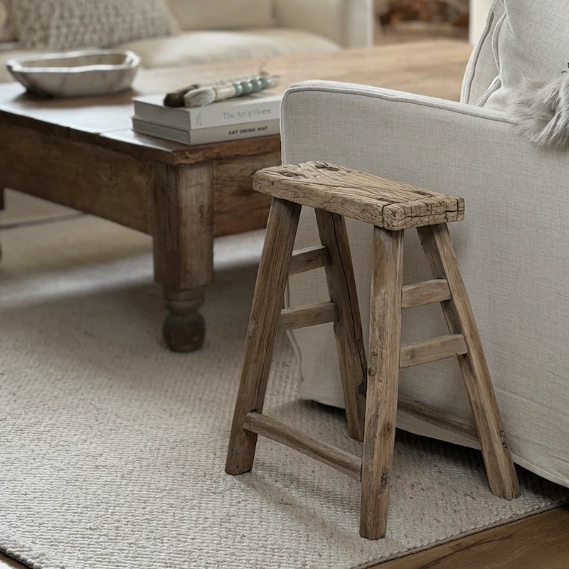 Reclaimed Vintage Wood Stool (No.22)
