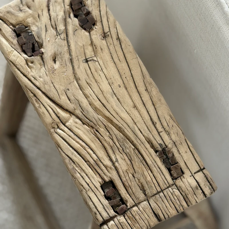 Reclaimed Vintage Wood Stool (No.22) - Image 2