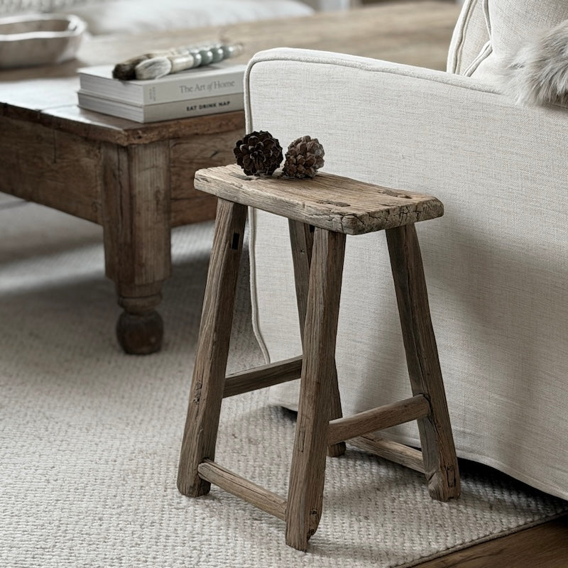 Reclaimed Vintage Wood Stool (No.24)
