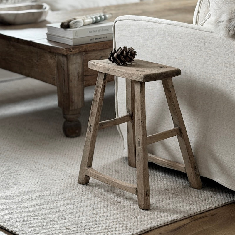 Reclaimed Vintage Wood Stool (No.25)
