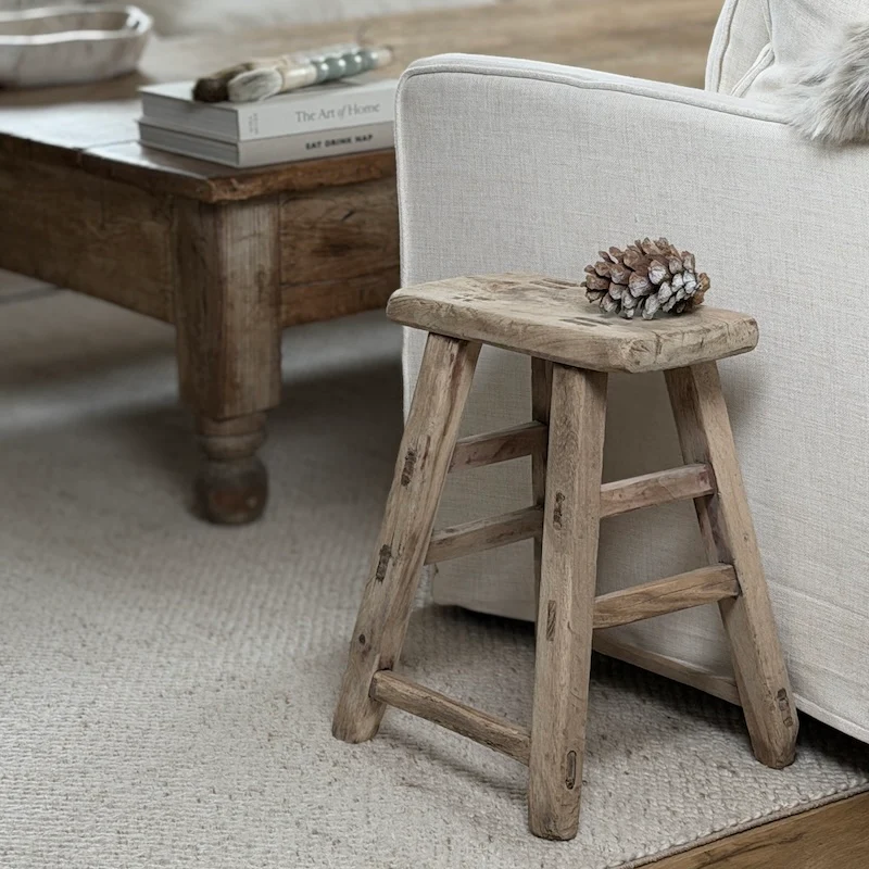 Reclaimed Vintage Wood Stool (No.27)