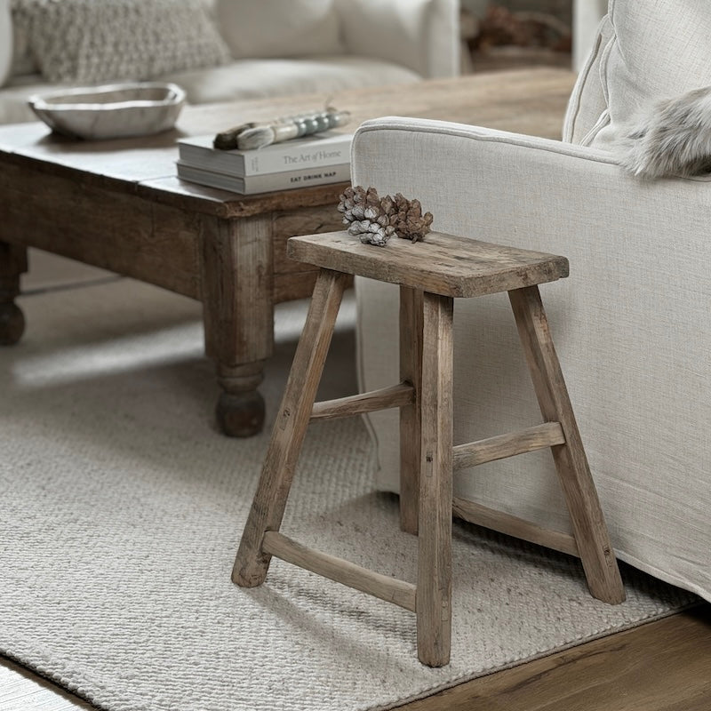 Reclaimed Vintage Wood Stool (No.28)