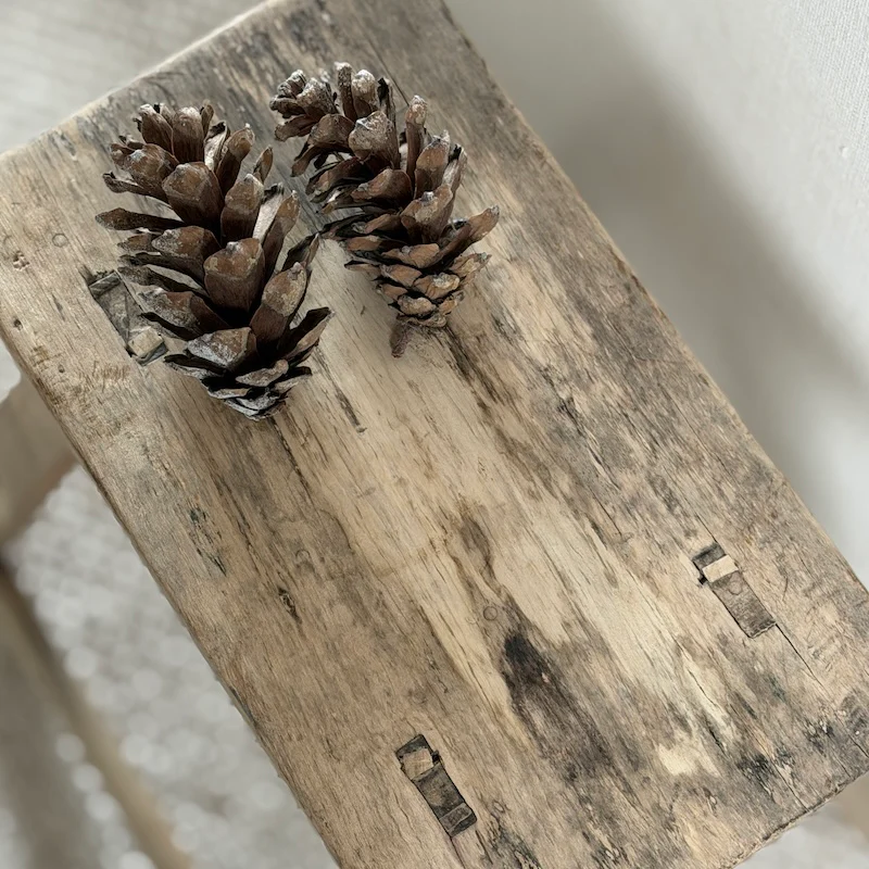 Reclaimed Vintage Wood Stool (No.28) - Image 2