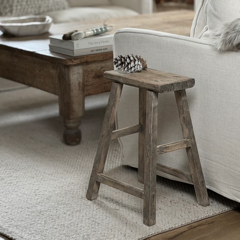 Reclaimed Vintage Wood Stool (No.29)