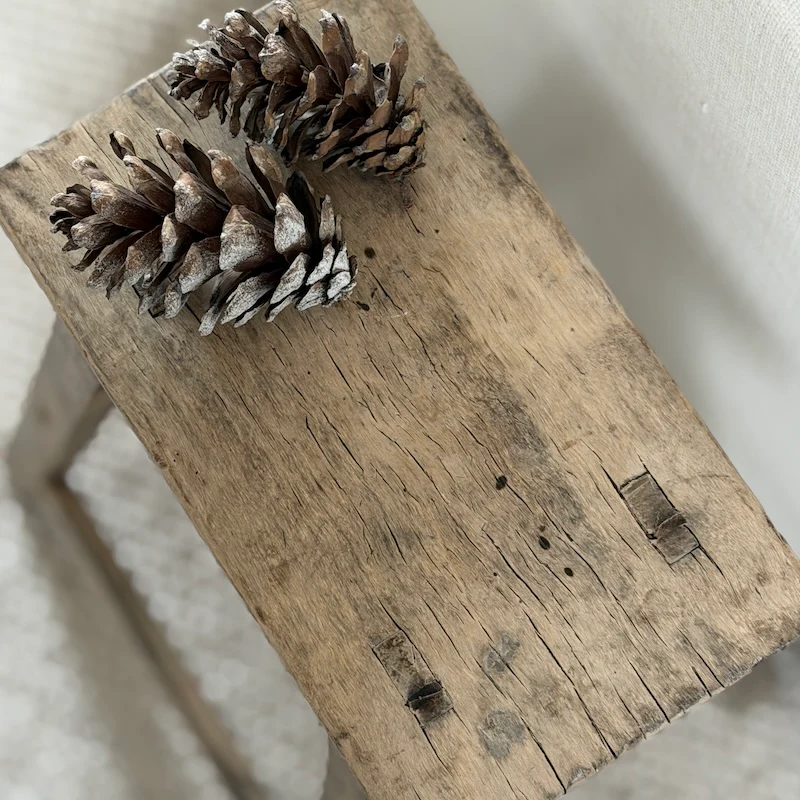 Reclaimed Vintage Wood Stool (No.29) - Image 2