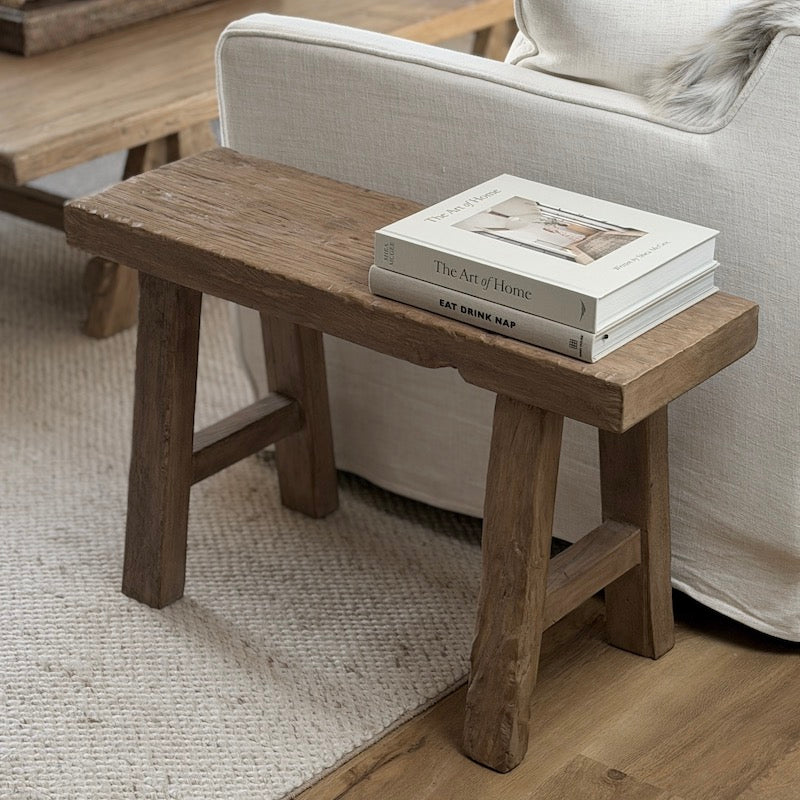 Reclaimed Wood Bench Dark - 80cm - Image 3