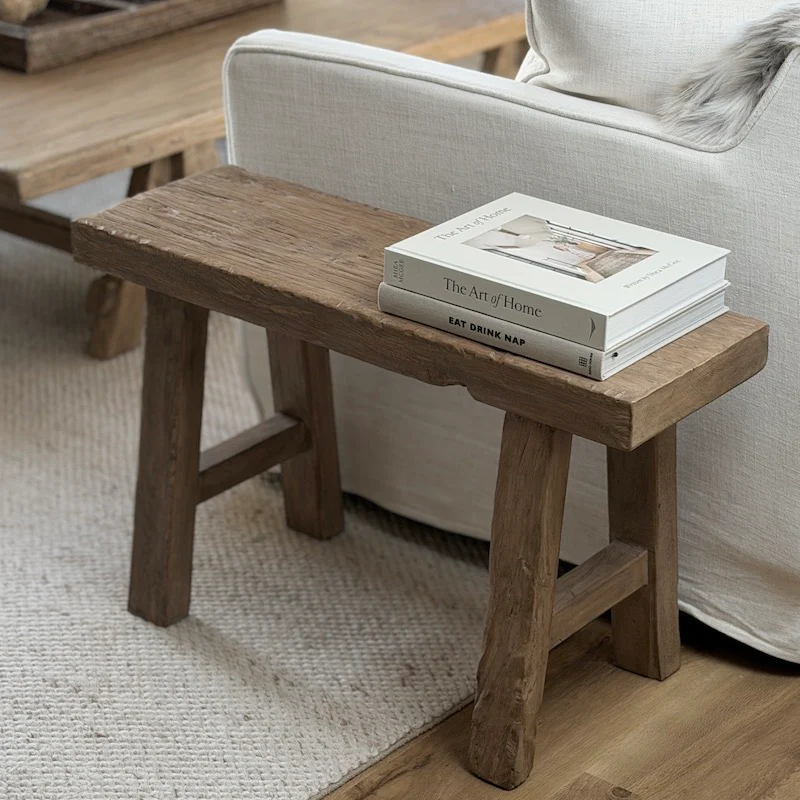 Reclaimed Wood Bench Dark - 80cm - Image 4