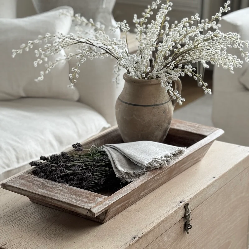 Reclaimed Wooden Washed Rectangular Tray - Image 3