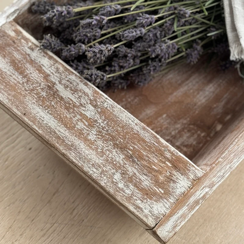 Reclaimed Wooden Washed Rectangular Tray - Image 4