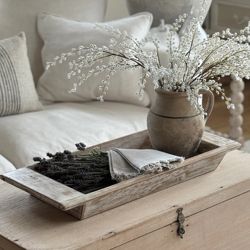 Reclaimed Wooden Washed Rectangular Tray - Image 6