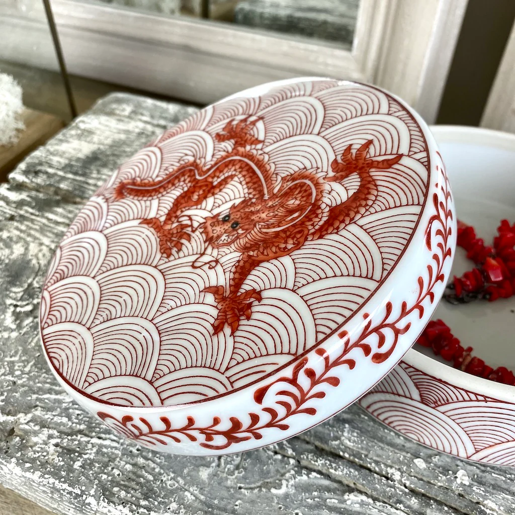 Red Dragon Ceramic Trinket Box - Image 3