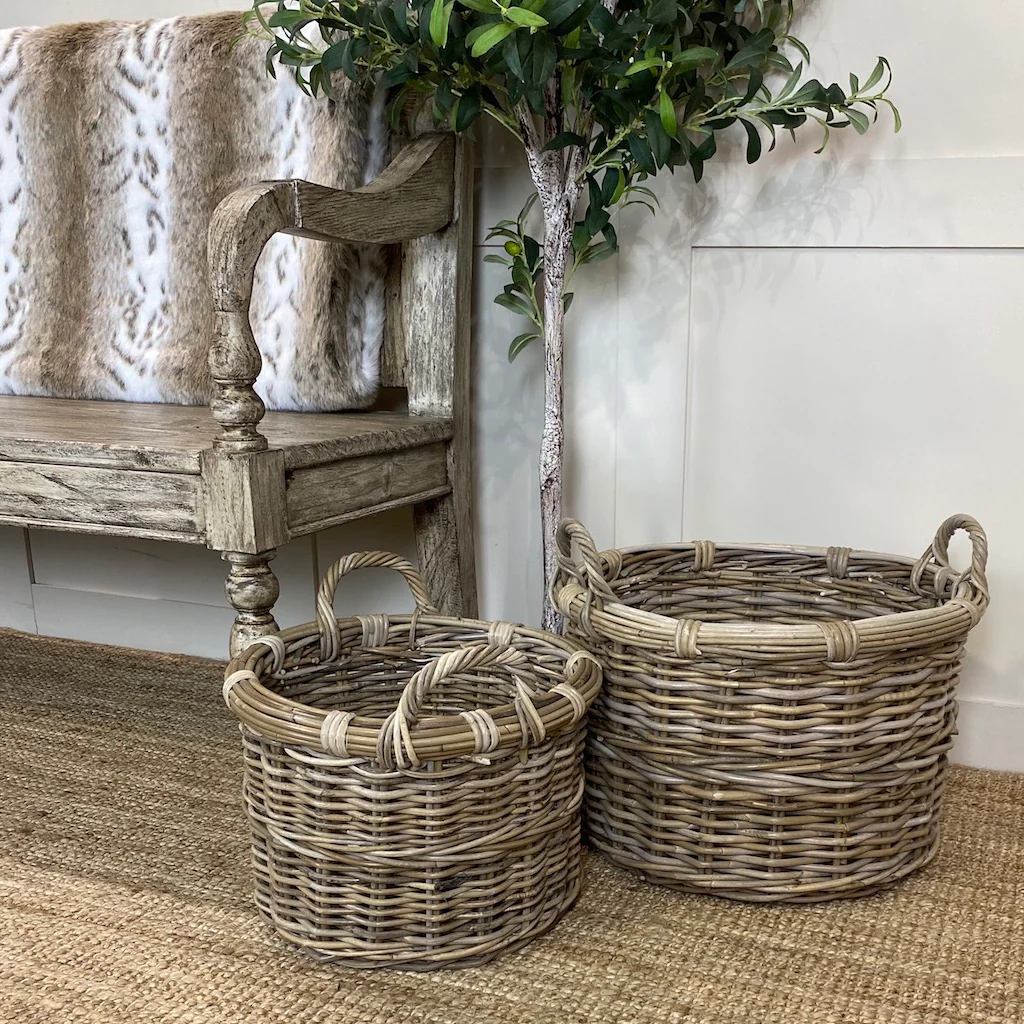 Round Baskets with Ear Handles - Image 3