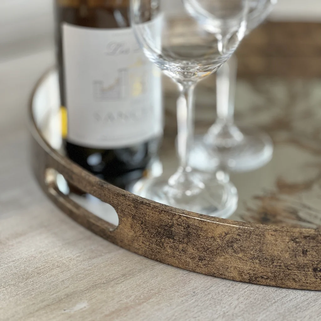 Round Mirrored Globe Artichoke Tray - Image 2