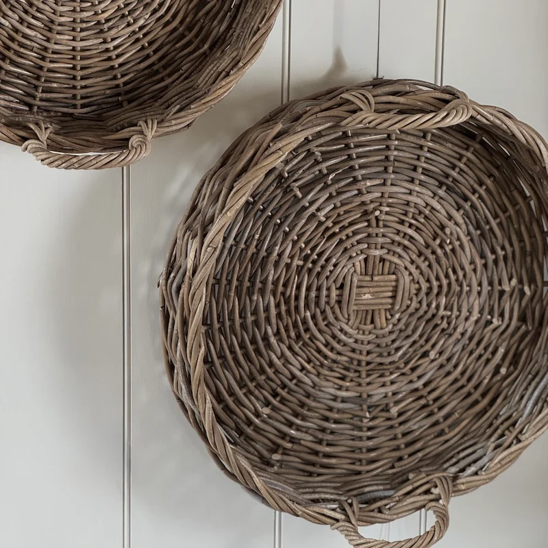 Round Woven Rattan Tray With Handles – 2 Sizes Available - Image 6
