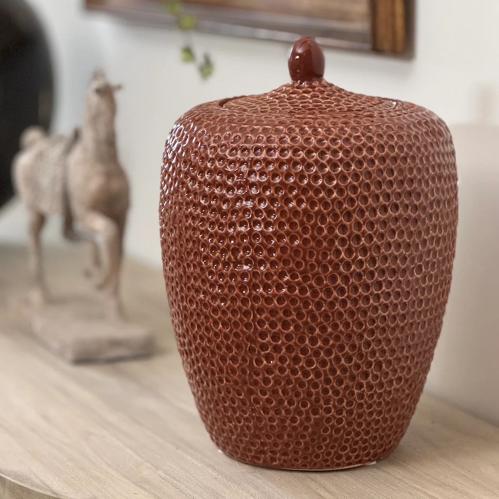 Russet Mosaic Dimple Jar - Image 3