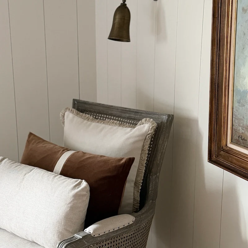 Rust Stripe Velvet Cushion Cover - Image 4