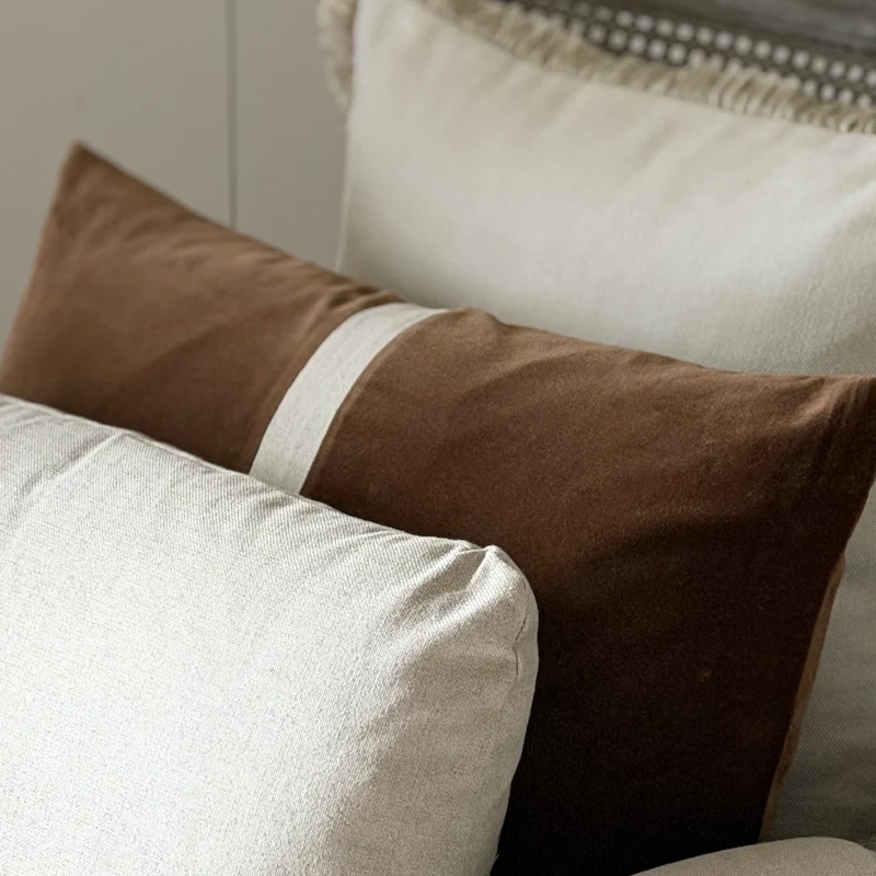 Rust Stripe Velvet Cushion Cover - Image 5