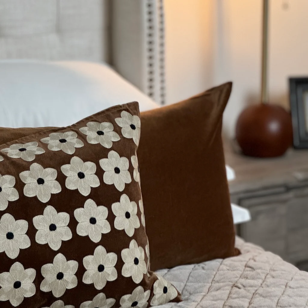 Rust Stripe Velvet Cushion Cover - Image 6
