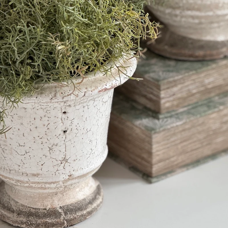 Rustic Crackled Weathered Small Urn - Image 2