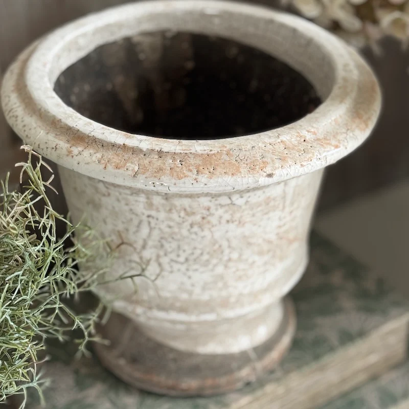 Rustic Crackled Weathered Small Urn - Image 5