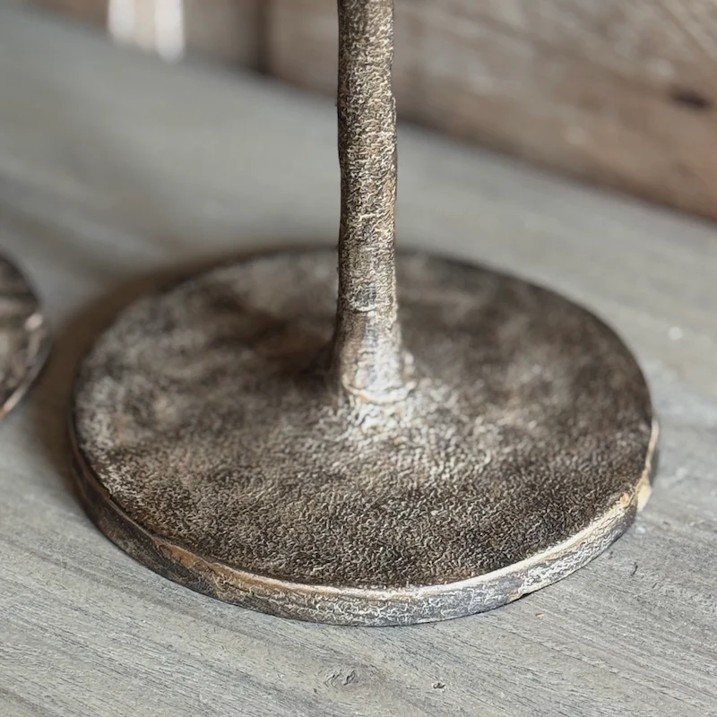 Rustic Tall Weathered Candle Holder - 2 Sizes - Image 4