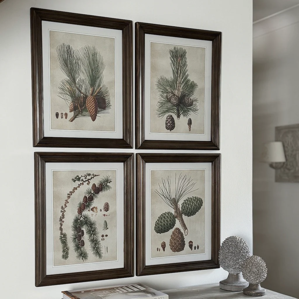 Framed Pinecone Wall Art Set 4 - Image 3