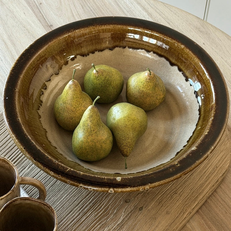 Salt Glaze Terracotta Serving Bowl - Image 2