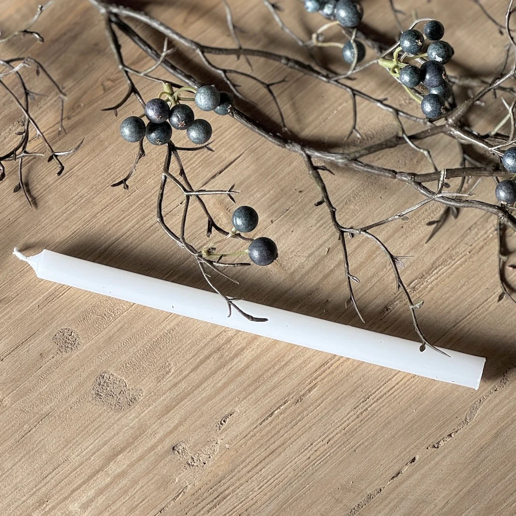 Scandi White Taper Candles Candle Spear - Image 3