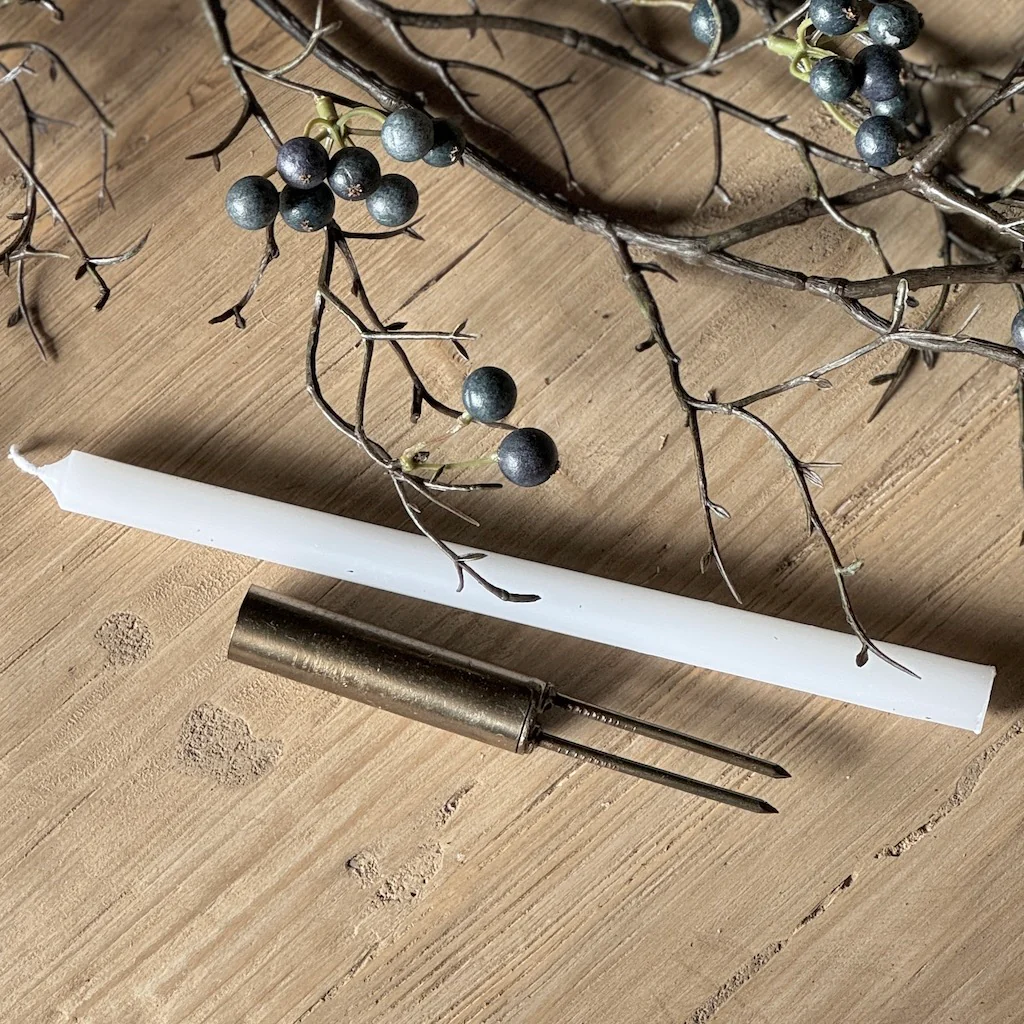 Scandi White Taper Candles Candle Spear - Image 4