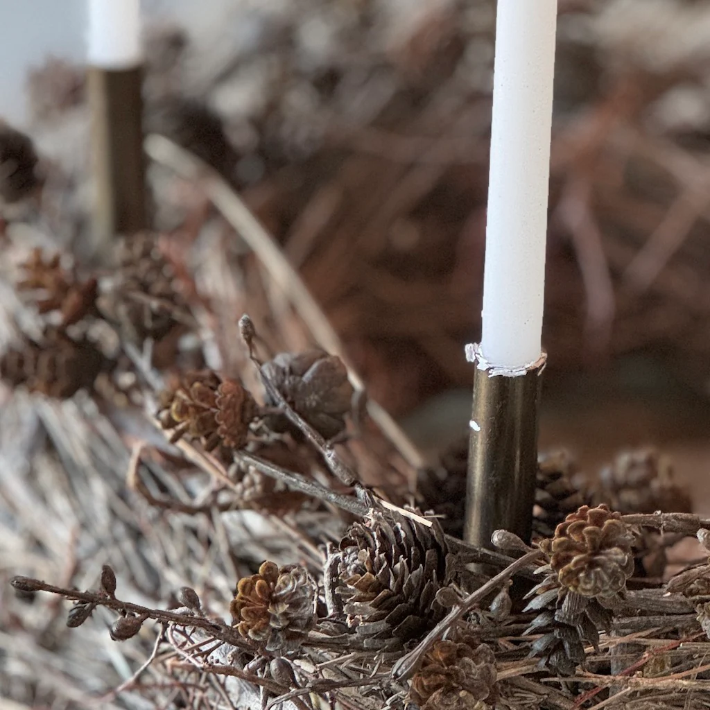 Scandi White Taper Candles Candle Spear - Image 5