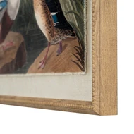 Set Of 4 Ducks Artwork On Linen In Beaded Frame - Image 7