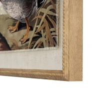 Set Of 4 Ducks Artwork On Linen In Beaded Frame - Image 9