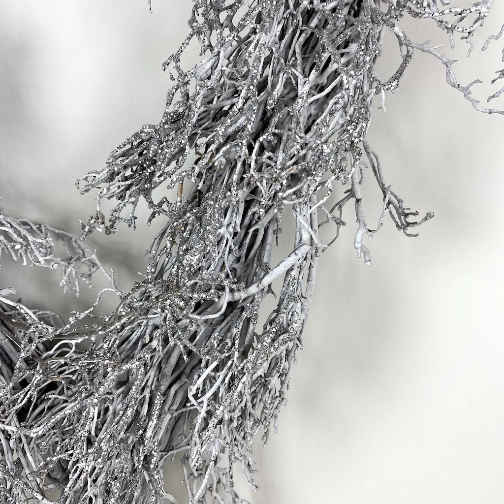 Silver Glitter Twig Heart Wreath - Image 3